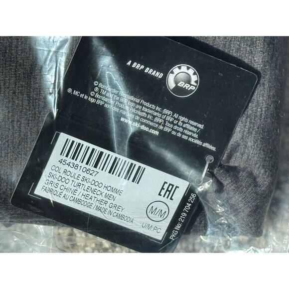 Mens or Unisex SKI-DOO Turtleneck - Ski Shirt Heather Grey SIZE MEDIUM NEW - Picture 4 of 5